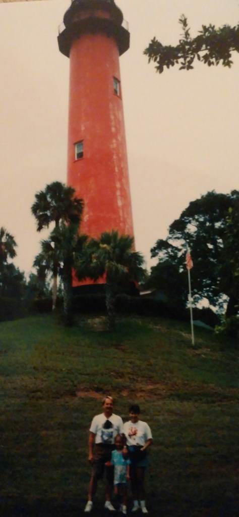 My dad, mom, and me in front of the Jupiter Lighthouse in the mid-1990s.