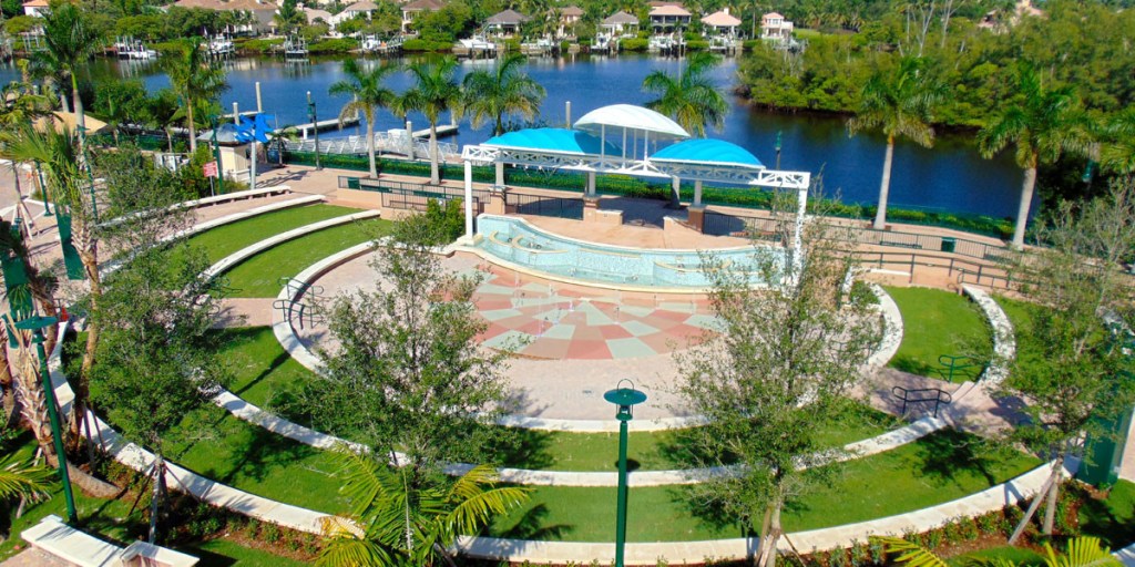 Aerial view of the Harbourside Amphitheatre, the venue for the upcoming Joe Nichols concert. (Photo from www.vankirkpools.com)